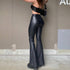 Women's PU Leather High Waist Stretch Fashion Trousers Leggings